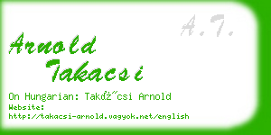 arnold takacsi business card